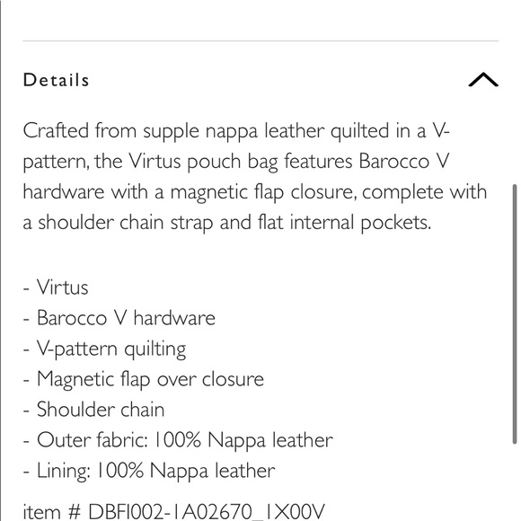 Authentic VIRTUS QUILTED NAPPA LEATHER POUCH - Picture 5 of 7